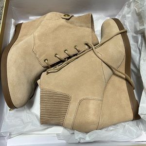 Michael Kors Carrigan Wedge Shoes Dark Khaki Size 9